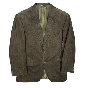 Jack Victor Velvet Corduroy Blazer Brown Sport Coat Made in Canada 40S